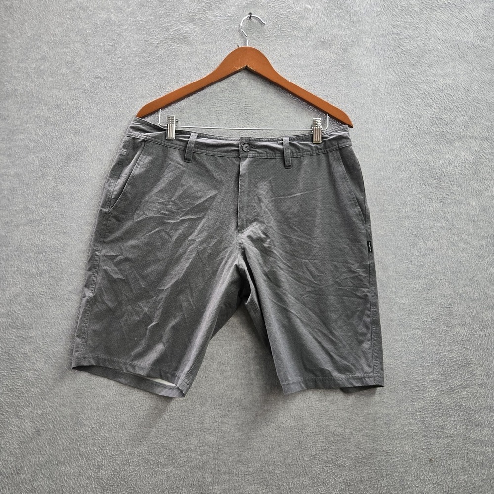 O'Neill Men Activewear Shorts 34 Gray Nylon Polyester Shorts HYBRID Button‎